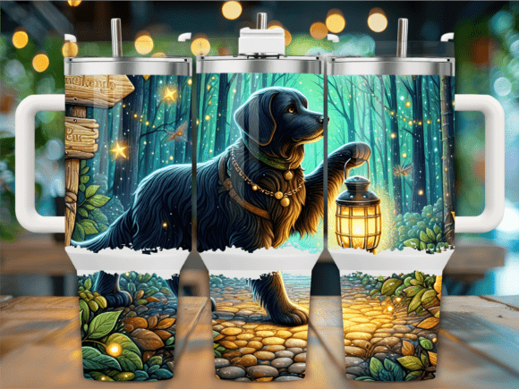 Black Lab Forest Lantern 40oz Tumbler Graphics & Freebies