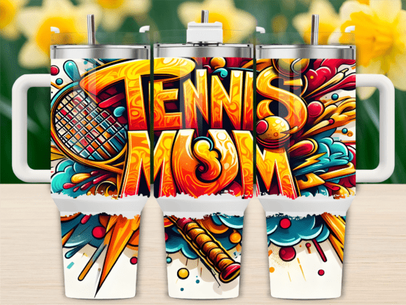 Bold Comic Tennis Mom Wrap: Free Graphics for Designers