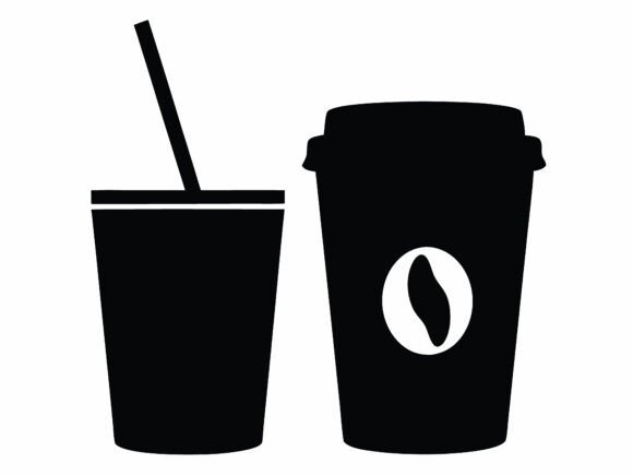 Coffee Cup Icon Graphics for Crafts Branding