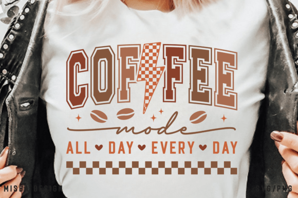 Coffee Mode SVG PNG: Graphics for T-Shirt Designs