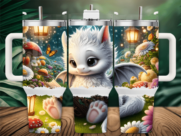 Cute Baby Dragon in Forest Graphics Freebies