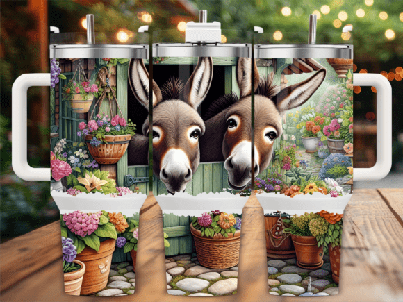 Cute Donkeys Flowers 40oz Tumbler Wrap Graphics Review