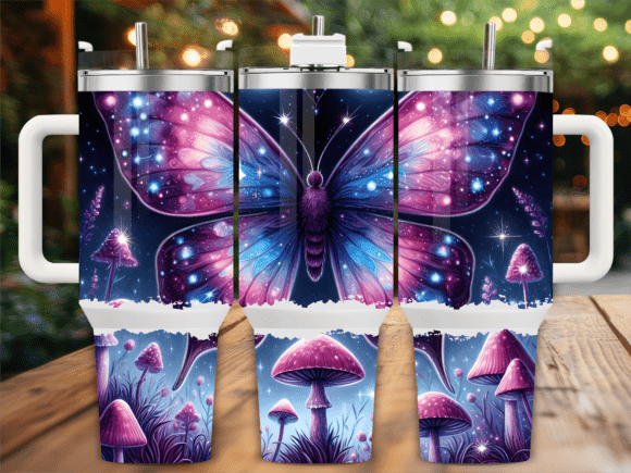 Galaxy Butterfly Tumbler Wrap: Free Graphics for Branding