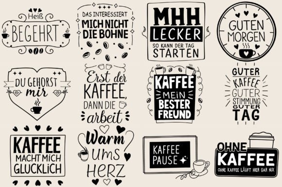 German Plotter File Coffee SVG PNG: Graphics for Crafts