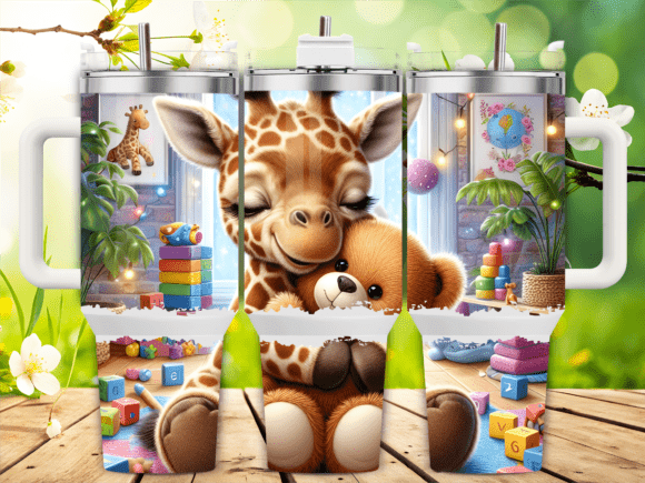 Giraffe Hugging Teddy Bear 40oz Tumbler Graphics – Freebie Review