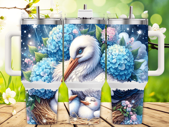 Stork Nest and Flowers 40oz Tumbler Wrap Graphics Review