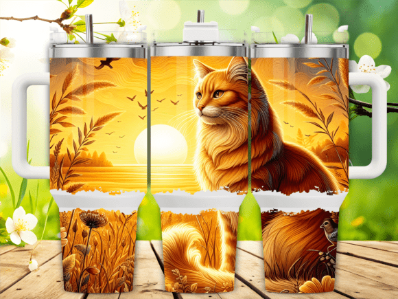 Sunset Orange Cat Scene 40oz Tumbler Review