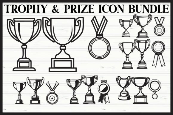 Trophy Prize Icon Bundle: Illustrations & Graphics Review