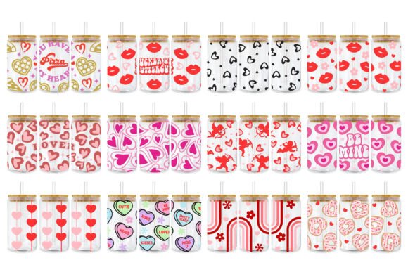 Valentines Day Libbey Glass Bundle 1: Graphics & Templates