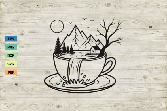 Waterfall on Coffee Cup Embroidery Review